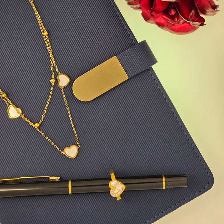 Stylish Heart Jewelry Combo β Ring & Locket Set | Golden Chain | Pendant | Gift Combo