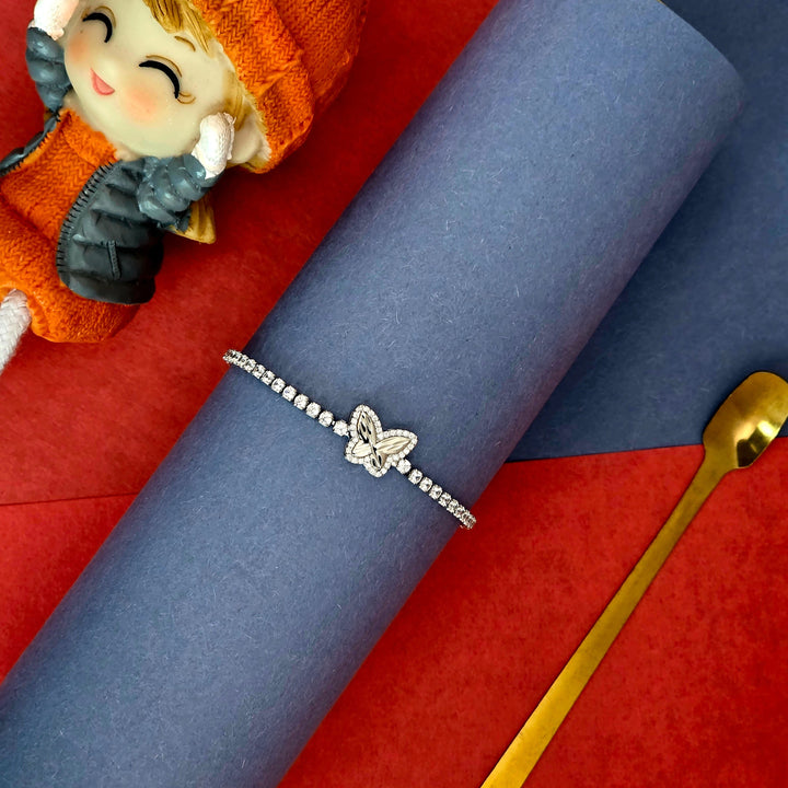 Elegant Butterfly Imitation Diamond Bracelet | Hand Jewellery