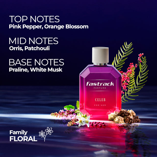 Fastrack Celeb Eau de Parfum for Women & Girls | 100 ml | Family Floral