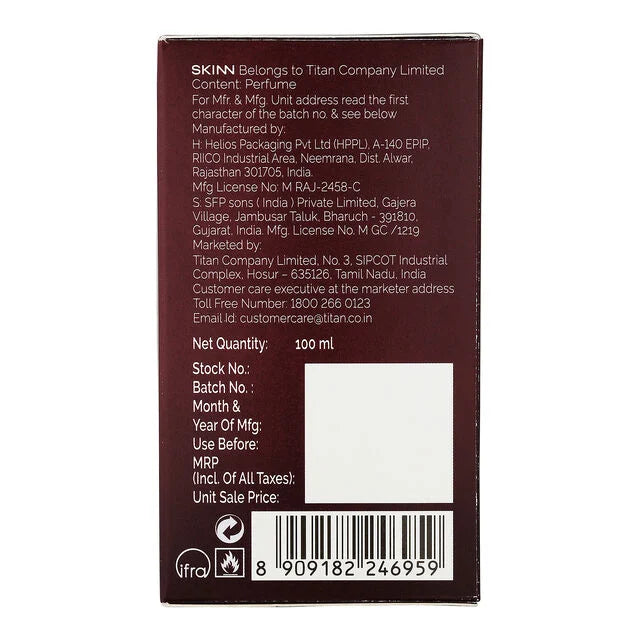 Titan SKINN 24*7 Scarlet 100 ml Eau De Parfum | For Women | Perfume