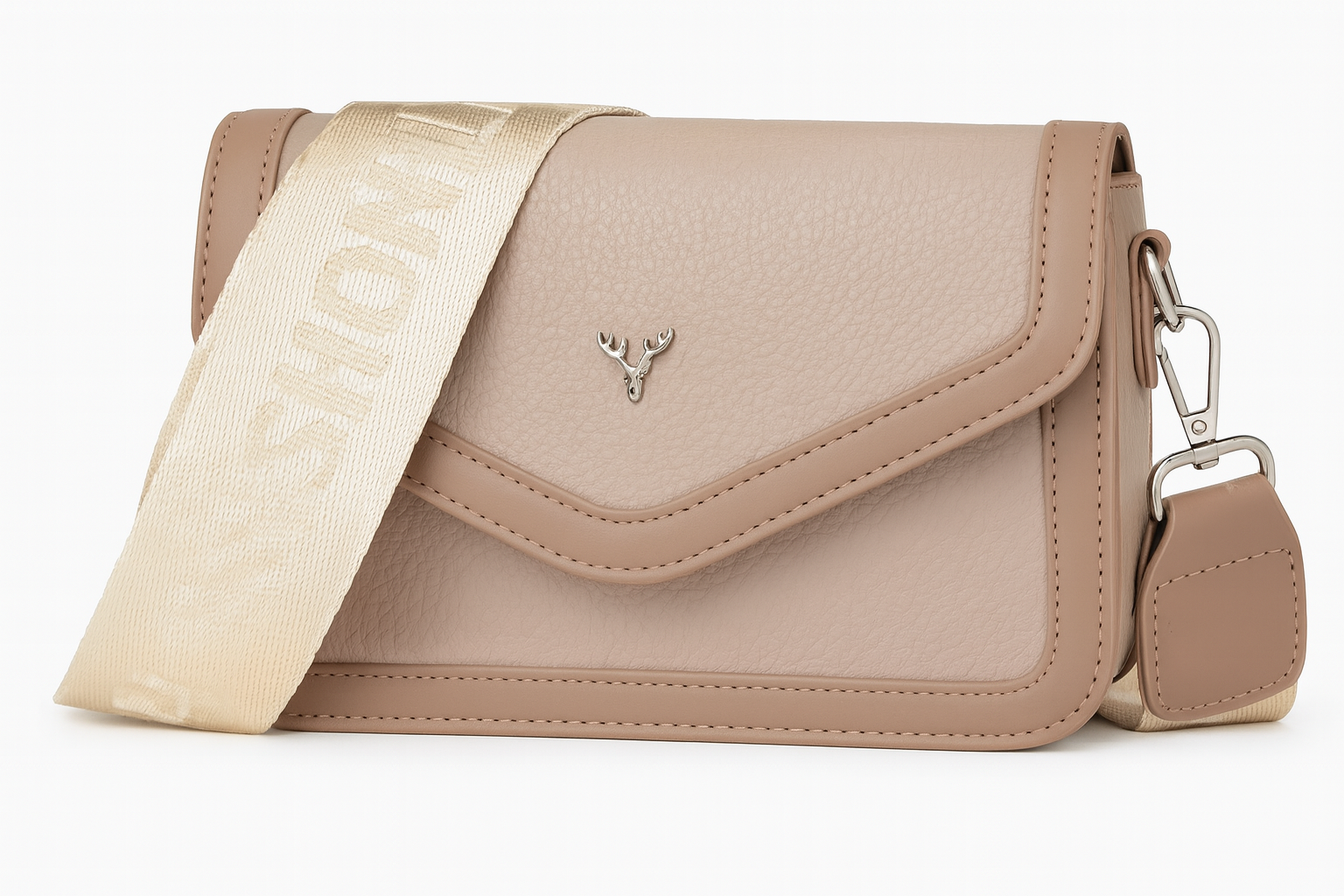 SLC LIFESTYLE Women’s Peach PU Leather Crossbody Handbag | Trendy Shoulder Sling Bag for Girls & Ladies |