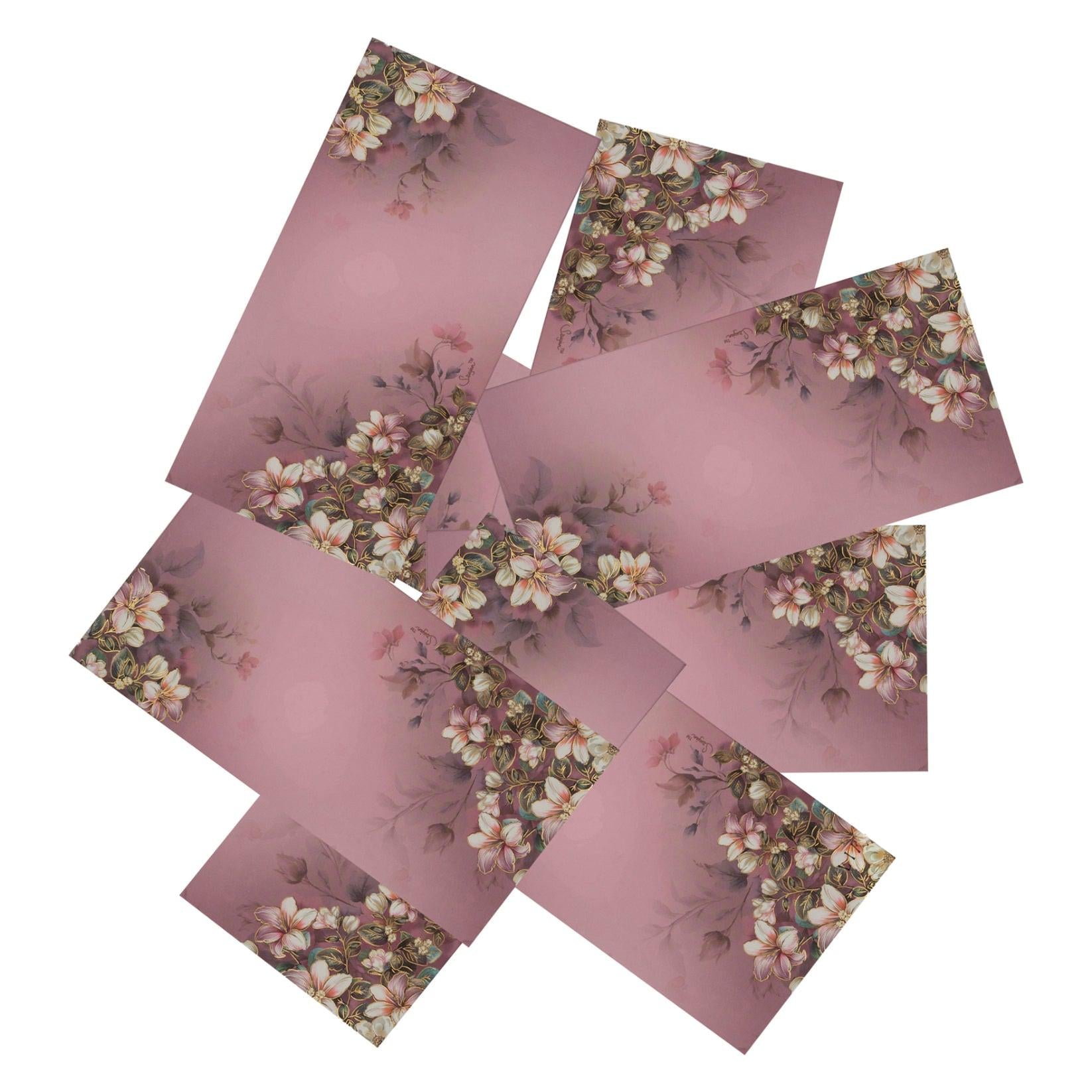 SLC LIFESTYLE Purple Floral Golden Foil Shagun Envelopes- Lifafe