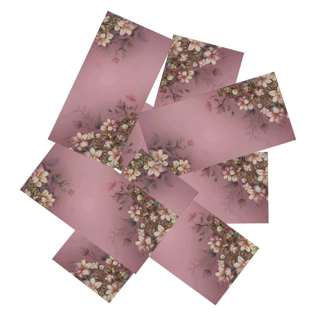 SLC LIFESTYLE Purple Floral Golden Foil Shagun Envelopes- Lifafe