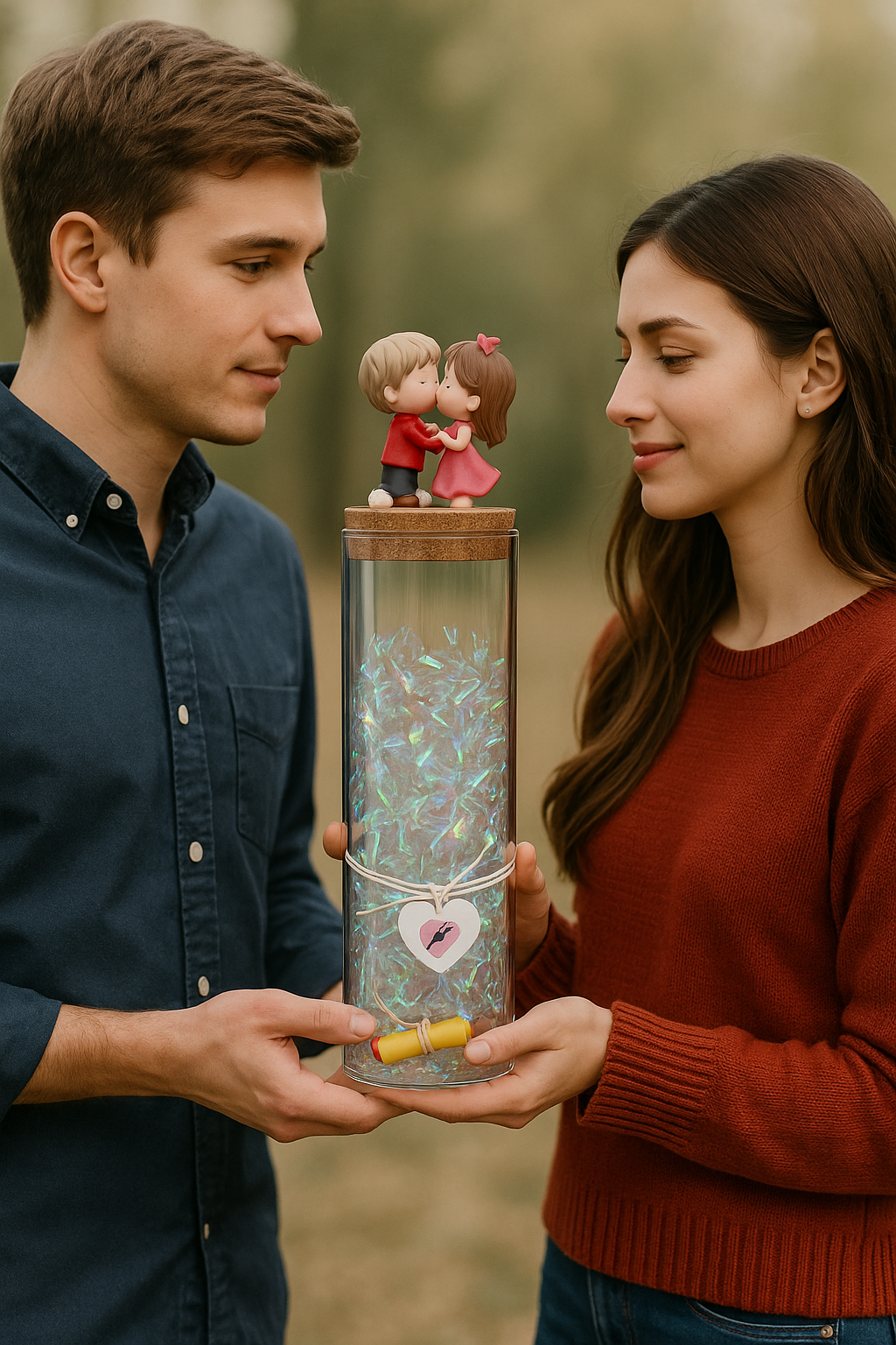 Perfect Gifting- Message bottle with Couple