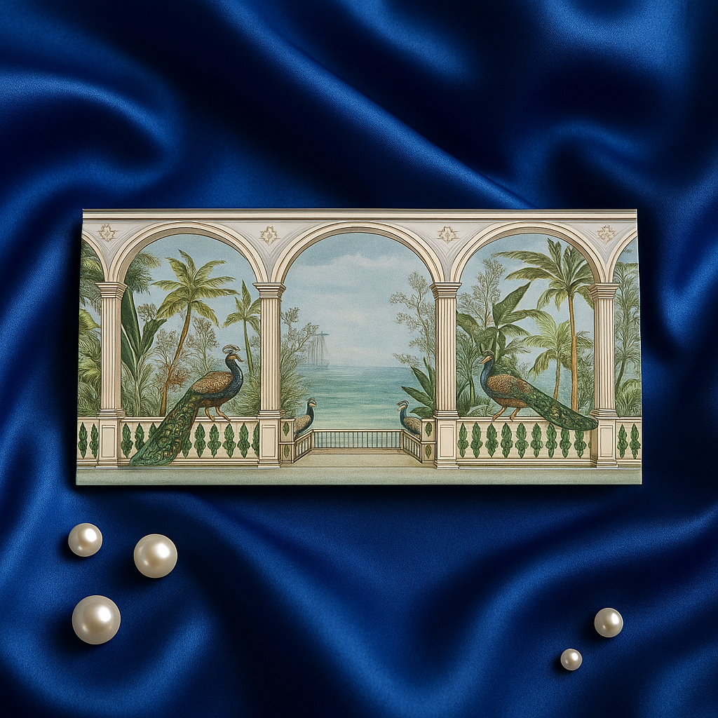 Premium Peacock Design Shagun Envelopes – Velvet Gold Foil lifafa