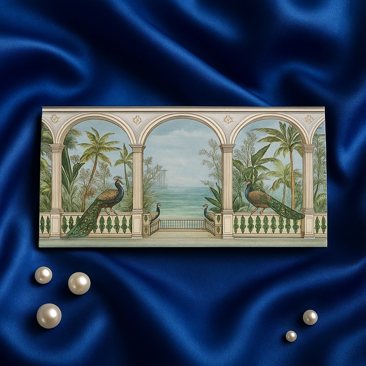 Premium Peacock Design Shagun Envelopes – Velvet Gold Foil lifafa