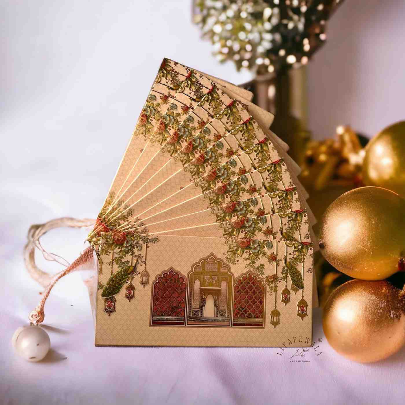 Wedding Special Peacock Theme Envelopes | Matte Finish | Pack of 20, 50, 100