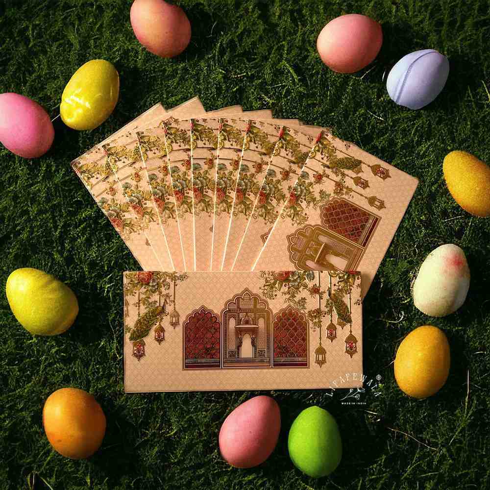 Wedding Special Peacock Theme Envelopes | Matte Finish | Pack of 20, 50, 100