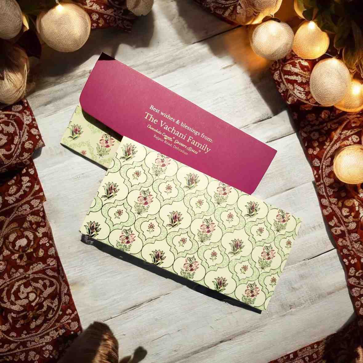 Shagun Envelope – Cream Color Engraving Wedding envelope