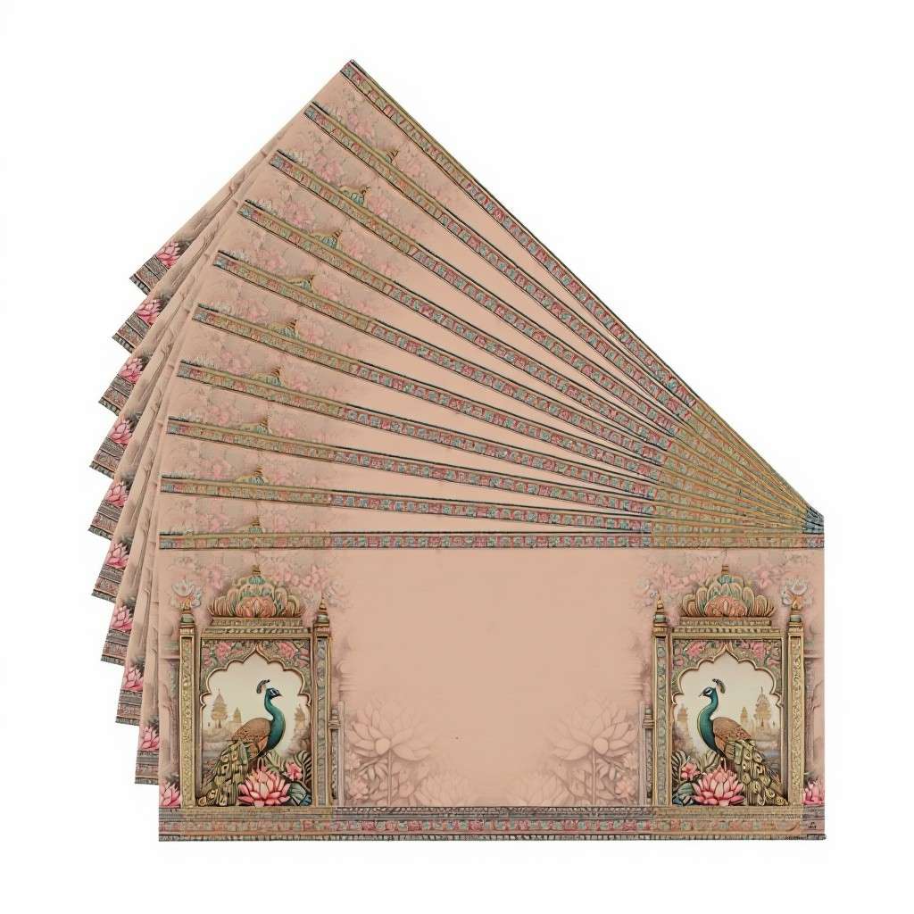 Peacock Special Edition Gold Foil Shagun Envelopes |  (Matte Finish, Pack of 20–200) SLC