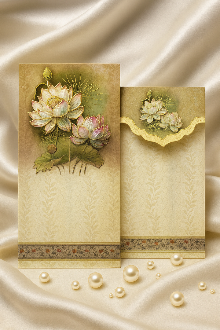 Royal Lotus Flower Velvet Shagun Envelopes – Wedding & Festive Gifting |Slc Lifafe