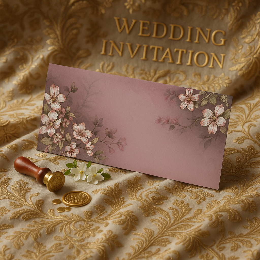 SLC LIFESTYLE Purple Floral Golden Foil Shagun Envelopes- Lifafe
