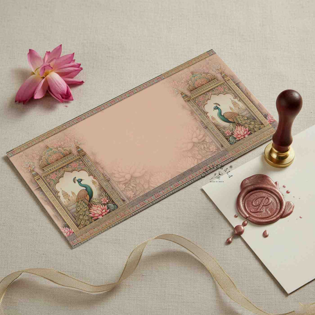 Peacock Special Edition Gold Foil Shagun Envelopes |  (Matte Finish, Pack of 20–200) SLC