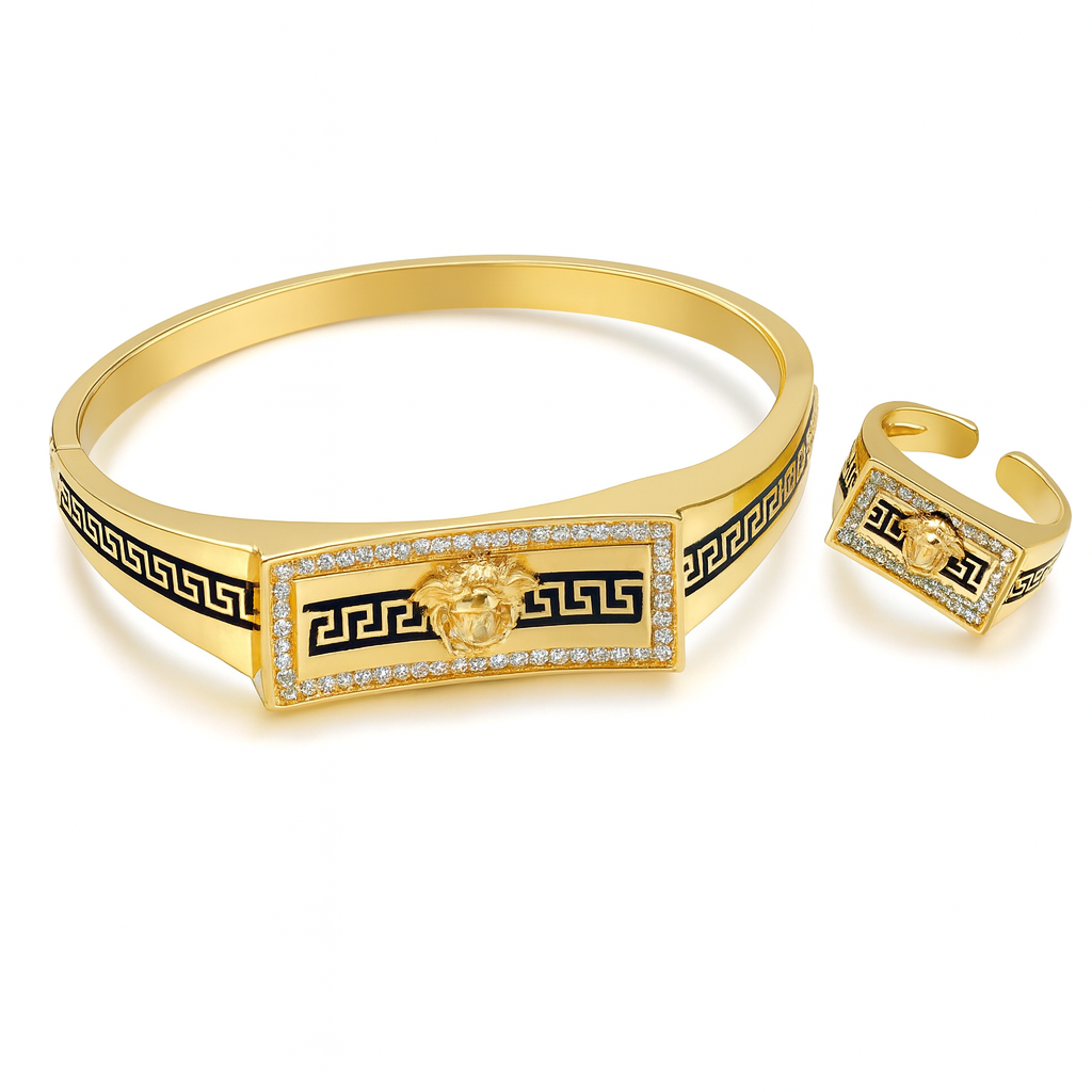Gifting elite Anti-Tarnish Lion Bracelet & Ring Combo