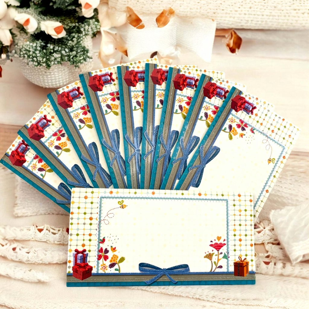 Kids SPECIAL THEME Kids 3-Fold Blue Shagun & Money Envelopes | Baby Shower, Birthday & Congrats Gift Covers (Pack of 20–200)