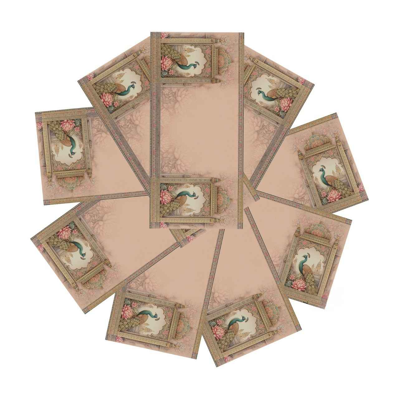 Peacock Special Edition Gold Foil Shagun Envelopes |  (Matte Finish, Pack of 20–200) SLC