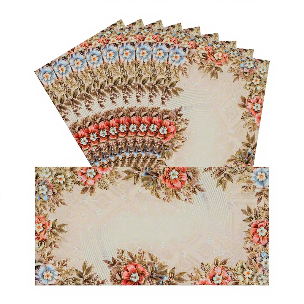 Flower Printed Shagun Envelopes |  (Pack of 20-200, Matte Finish Money Gift Covers for Weddings & Festivals)