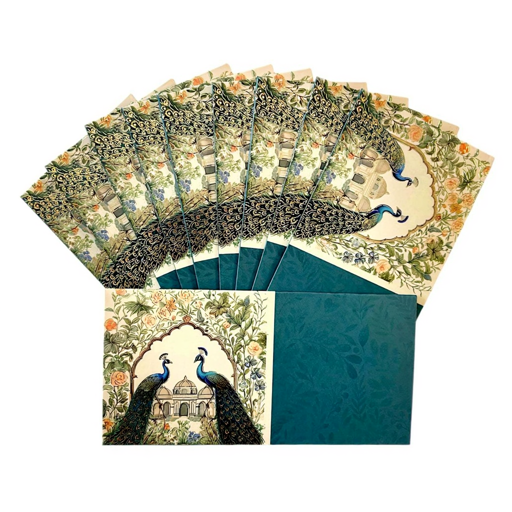 TRENDING PEACOCK THEME WEDDING|SHAGUN ENVELOP