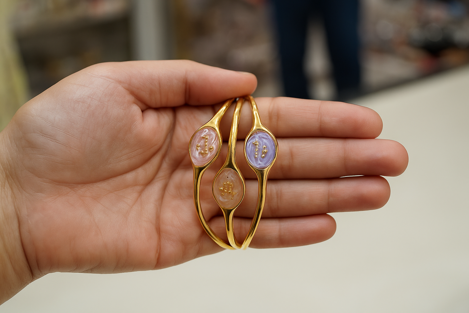 Elegant Pastel Enamel Bracelet