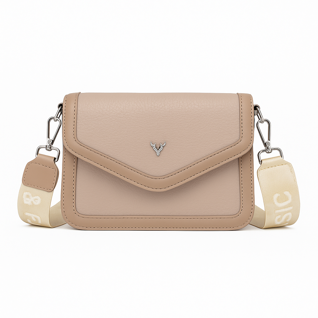 SLC LIFESTYLE Women’s Peach PU Leather Crossbody Handbag | Trendy Shoulder Sling Bag for Girls & Ladies |