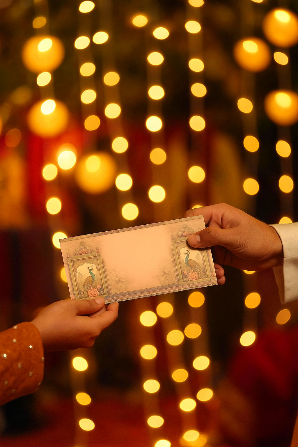 Peacock Special Edition Gold Foil Shagun Envelopes |  (Matte Finish, Pack of 20–200) SLC